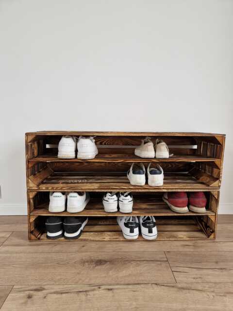 Shoe Storage Unit - Rustic Wooden Rack - image 1