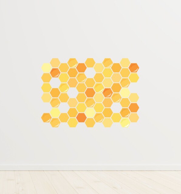 Peel & Stick Honeycomb Decoration , Hexagon Wall Art Bee Decal Stickers Living Room Decor Bedroom Aesthetics - image 1