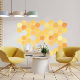 Peel & Stick Honeycomb Decoration , Hexagon Wall Art Bee Decal Stickers Living Room Decor Bedroom Aesthetics - thumbnail 2