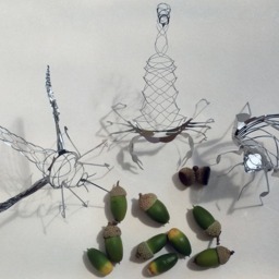 Stainless Steel Insect Wire Sculpture Zoology Desk Decor - thumbnail 2