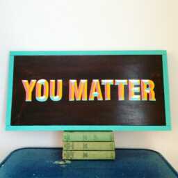 You Matter Hand Painted Wood Sign - Inspirational Sign, Unique Nursery Decor, Baby Shower Gift, Rustic Wall Art - thumbnail 2