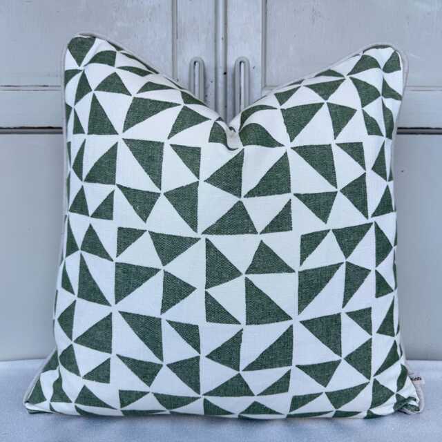 Cushions Made in Fermoie Circus Green Cotton Cushion Pillow Throw Cover - image 1