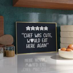 Chef Was Cute Print - Aesthetic Room Decor Minimalist Trendy Kitchen Poster Wall Art Dining A4 - thumbnail 3