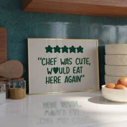 Chef Was Cute Print - Aesthetic Room Decor Minimalist Trendy Kitchen Poster Wall Art Dining A4 - thumbnail 2