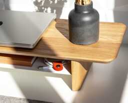 Wooden Monitor Stand, Desk Shelf With Storage, Oak Or Walnut Riser, Engraved For Office Organization