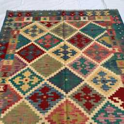 Handwoven Afghan Chobi Kilim Rug Tribal Wool Flatweave, 6.5x9.6 Ft - thumbnail 3