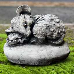 Stone Sleeping Mouse Concrete Figurine Garden Decor Sleeping Animal Statue Rodent Ornament Handcrafted Decoration Gift - thumbnail 1
