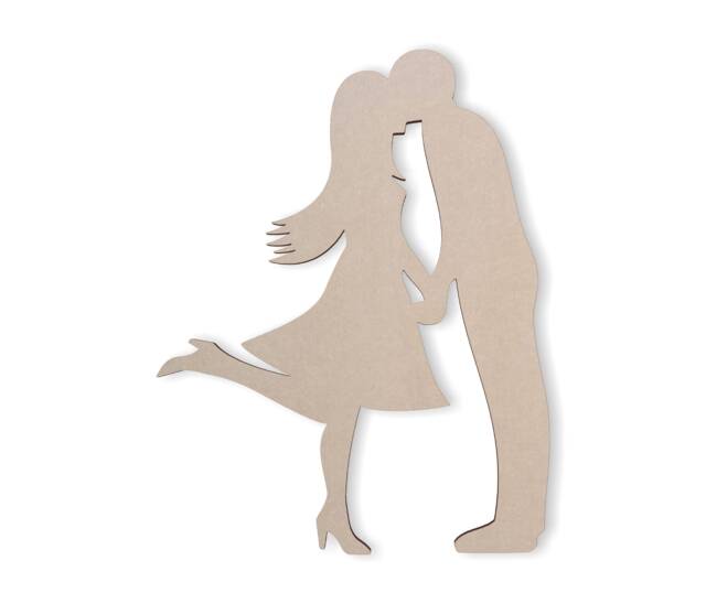 Kissing Couple Wooden Cutout Unfinished Mdf Wall Art - image 1