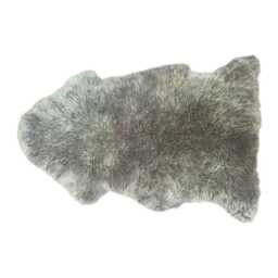 Genuine Green Sheepskin Rug - Soft Fluffy Fur Accent Throw Refurbished Wool Home Decor - thumbnail 3