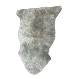 Genuine Green Sheepskin Rug - Soft Fluffy Fur Accent Throw Refurbished Wool Home Decor - thumbnail 4