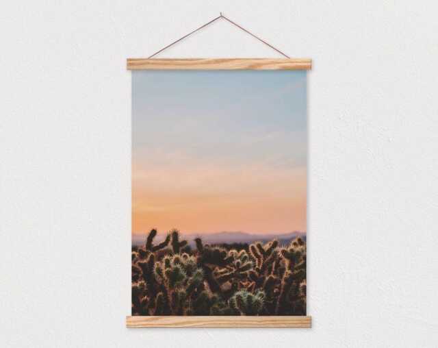 37 Inch Poster Hanger-Desert At Dusk Canvas Print With Wood Hanger-Adventurer-Gift For Her-Gift For Him-Cactus - image 1