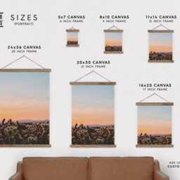 37 Inch Poster Hanger-Desert At Dusk Canvas Print With Wood Hanger-Adventurer-Gift For Her-Gift For Him-Cactus - thumbnail 2