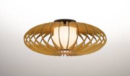 Ellipse Plywood Flush Mount Ceiling Light Modern Wood Pendant - thumbnail 1