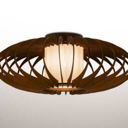 Ellipse Plywood Flush Mount Ceiling Light Modern Wood Pendant - thumbnail 2