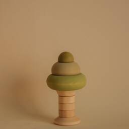 Oak Tree Stacking Toy. Summer Tree. Wooden Pyramid Ring Stacker - thumbnail 1