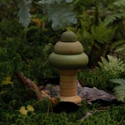 Oak Tree Stacking Toy. Summer Tree. Wooden Pyramid Ring Stacker - thumbnail 3