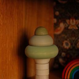 Oak Tree Stacking Toy. Summer Tree. Wooden Pyramid Ring Stacker - thumbnail 2