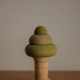 Oak Tree Stacking Toy. Summer Tree. Wooden Pyramid Ring Stacker - thumbnail 4