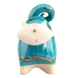 Chunky Cat Figurine Quirky Home Decor Accent - Various Colours - thumbnail 3