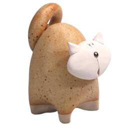 Chunky Cat Figurine Quirky Home Decor Accent - Various Colours - thumbnail 4