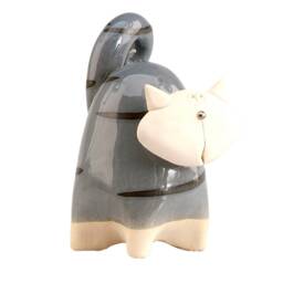 Chunky Cat Figurine Quirky Home Decor Accent - Various Colours - thumbnail 2