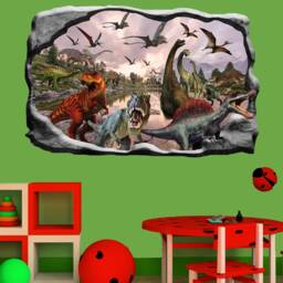 Dinosaurs Old World Lake Wall Sticker Art Mural Poster Decal Room Office Nursery Decor Id636 - thumbnail 3