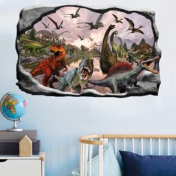 Dinosaurs Old World Lake Wall Sticker Art Mural Poster Decal Room Office Nursery Decor Id636 - thumbnail 2
