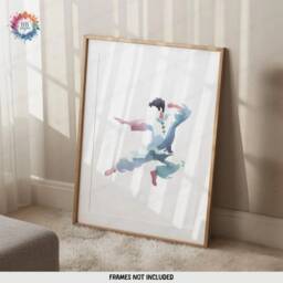 Kung Fu Wall Art Set - 3 Prints - Pastel Print Gifts Boxing Gift Definition Martial Arts Poster Decor Watercolour Artwork - thumbnail 3
