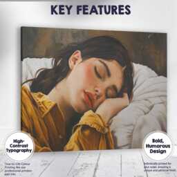 Sleeping Freckled Girl Realistic Portrait Painting Canvas Wall Art Print Decor Picture Ready To Hang - thumbnail 1