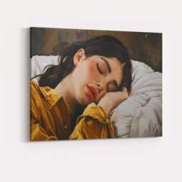 Sleeping Freckled Girl Realistic Portrait Painting Canvas Wall Art Print Decor Picture Ready To Hang - thumbnail 4