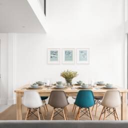 Solid Rustic Pine Wood Chunky Square Leg 10 Seater Dining Table in Weathered Oak Finish. Handmade Any Size, Rustic, Farmhouse, Industrial - thumbnail 3