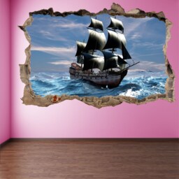 Pirate Ship Wall Decal Sticker Mural Poster Print Art Kids Bedroom Home Decor Gt3 - thumbnail 2