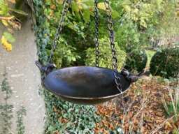 Metal Hanging Bird Bath Feeder Garden Ornament