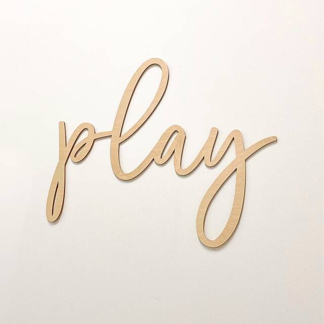Play Wooden Wall Sign - Perfect Children's Playroom Decor Ideal For Bedroom, Nursery, Or Room Interior Art - image 1