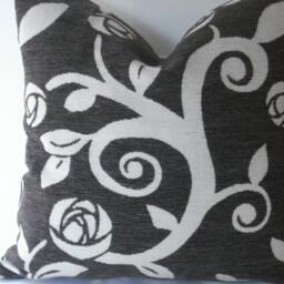 SaleBeautiful Decorative Pillow Cover20x20Designer FabricThrow Pillow Chocolate Brown /Cream -Cotton /Chenile - thumbnail 3