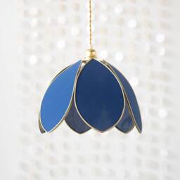 Simple Flower Pendant Light - Navy Blue & Gold - thumbnail 2
