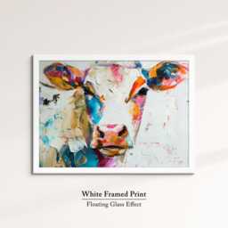 Cow Abstract Pastel Oil Painting Framed Print & Canvas Large Luxury Animal Wall Art Poster Home Decor Interior Lover Gifts - thumbnail 3