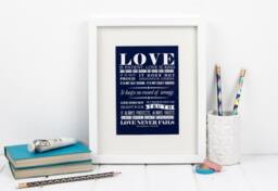 Framed Love Bible Verse - 1 Corinthians 134-8 Christian Gifts Print Faith Prints Gift For Him Her - thumbnail 1