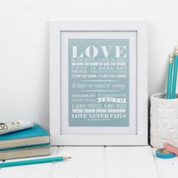 Framed Love Bible Verse - 1 Corinthians 134-8 Christian Gifts Print Faith Prints Gift For Him Her - thumbnail 2
