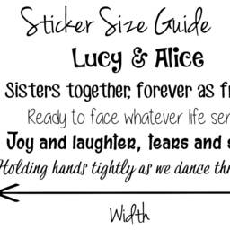 Personalised Sisters Together Poem, Quote, Vinyl Wall Art Sticker Decal Mural. Home, Decor. Children's Bedroom, Playroom. Siblings - thumbnail 3