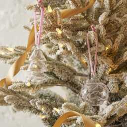 Pink Waves Glass Bauble Ornament, Handblown Charm, Handmade Christmas Decor - thumbnail 2