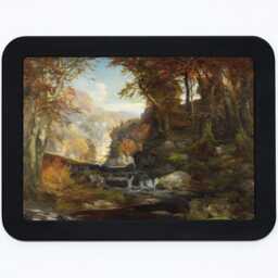 Thomas Moran - A Scene On The Tohickon Creek Autumn Trees Stream River Nature Landscape Classic Painting Wooden Framed Art Print - thumbnail 3
