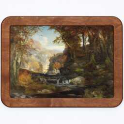 Thomas Moran - A Scene On The Tohickon Creek Autumn Trees Stream River Nature Landscape Classic Painting Wooden Framed Art Print - thumbnail 2