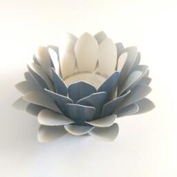 Paper Lotus Lantern -Metallic Blue