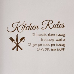 "Kitchen Rules Wall Decal Sign Dining Room Decor Country Gift For Mom Chef #1364 - 23"" Wide X 12" - thumbnail 2
