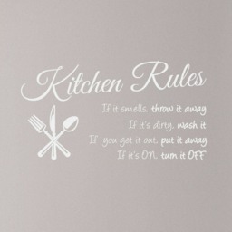 "Kitchen Rules Wall Decal Sign Dining Room Decor Country Gift For Mom Chef #1364 - 23"" Wide X 12" - thumbnail 3