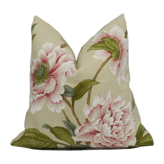 Colefax & Fowler - Giselle Pink/Green Spectacular Floral Botanical Designer Cushion Cover Handmade Throw Pillow Luxury Home D??cor - image 1