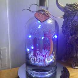 Personalised 40Th Birthday Light Up Bottle, Bottle Lamp With Gift Messaging Service & Bag - thumbnail 2