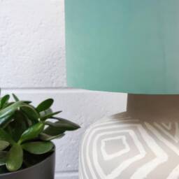Light Mint Lampshade in Velvet With Copper Lining - thumbnail 2