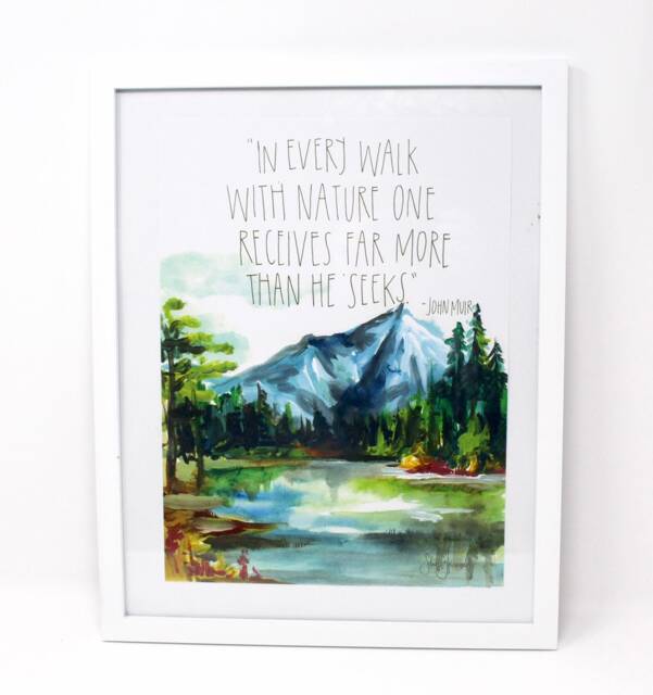 John Muir Art Print 8x10, Adventure Art, Home Decor, Outdoorsy Print, Quote - image 1